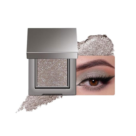 Single Glitter Eyeshadow Palette Makeup– velvet Cream Shimmer MIni Eye Shadow,Velvet Eyeshadow Palette –Shimmer Eye Makeup – Vegan& Cruelty-Free. (02#Taupe glitter, 1 Count (Pack of 1))