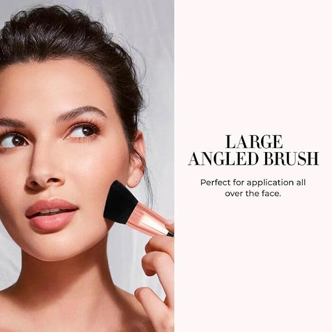 LUMINESS Silk Airbrush Spray Foundation & Buffing Brush Kit – Full Coverage Foundation & Dual-Sided Buffing Brush - Buildable Coverage, Anti-Aging Formula Hydrates & Moisturizes (Shade - Light Tan)