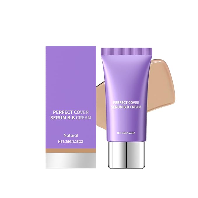 Aesthetic BB Cream, Lightweight Tinted Moisturizer with Medium Coverage, Oil-Control Blemish Balm, Long-Lasting Foundation Makeup Base for Oily/Combination Skin, Korean Makeup, 1.23oz (Natural)