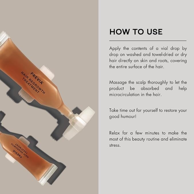 PREVIA Hair Regrowth Treatment | Formulated with Skullcap Extract, Soy & Wheat Germ | Clinically Proven Formula for Thicker & Stronger Hair | 10x 0.10 Fl Oz