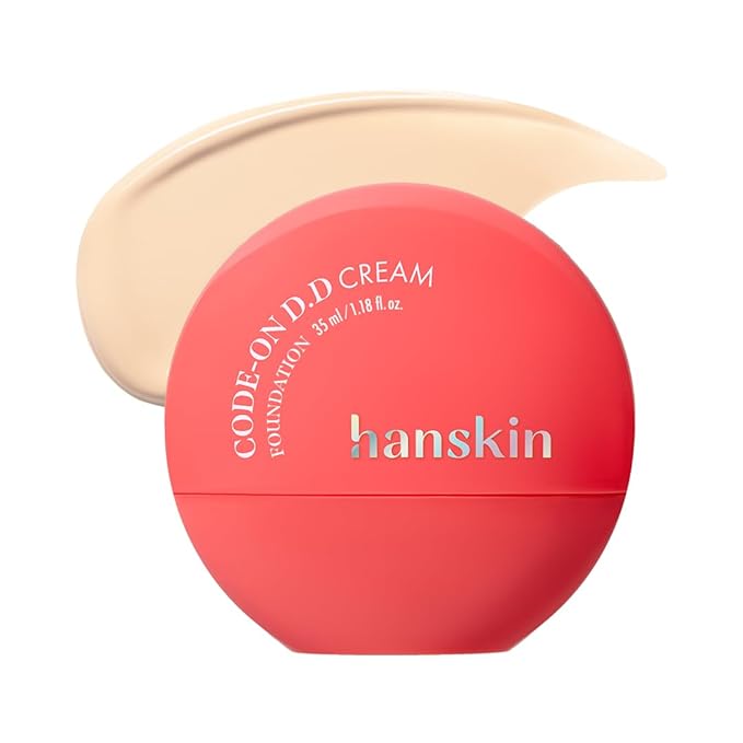 Hanskin DD Cream Foundation – Korean BB Cream Liquid Foundation | Lightweight Semi-Matte Tinted Moisturizer | Pore-Blurring, Tone-Evening Daily Base Makeup | 1.18 fl oz (19C PORCELAIN)