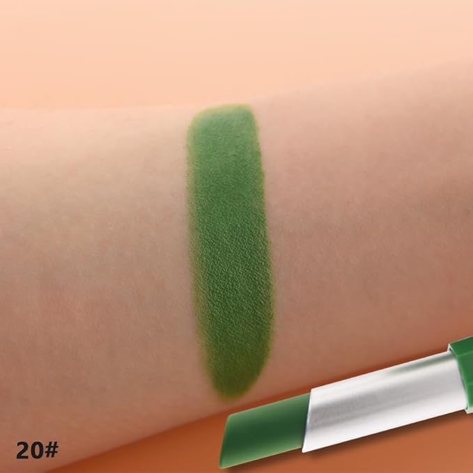 Light Green Matte Creamy Lipstick for Women, Longwear Lip Gloss Face Paint Stick, Lip Stick Stain Long Lasting Waterproof Easy Application Full Coverage Velvet Gloss for Party Halloween Makeup 20