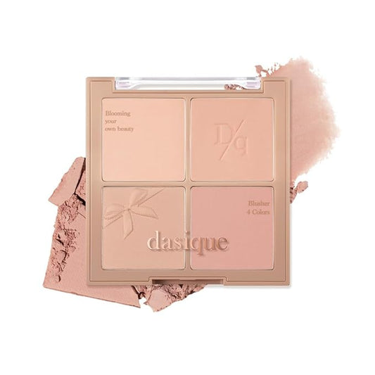 Dasique Blending Mood Cheek #10 Muted Nuts | 4 Blendable Shades in Lighteight Smooth Powder | Vegan | Korean Makeup | Blush