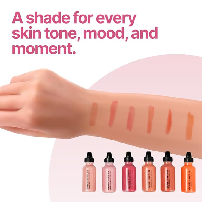 Daniel Sandler Watercolor Liquid Blush — Buildable, Blendable & Long-Lasting Liquid Blush for Cheeks, Lips, & Eyes — Lightweight & Water Resistant — For All Skin Types — Passion