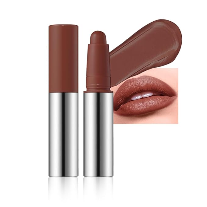 Chocolate Brown Matte Lipstick Crayon – Waterproof Long Lasting Lip Liner Pencil, High Pigment Creamy Velvet Lipstick, Non-Drying Lip Color for Women, 06#