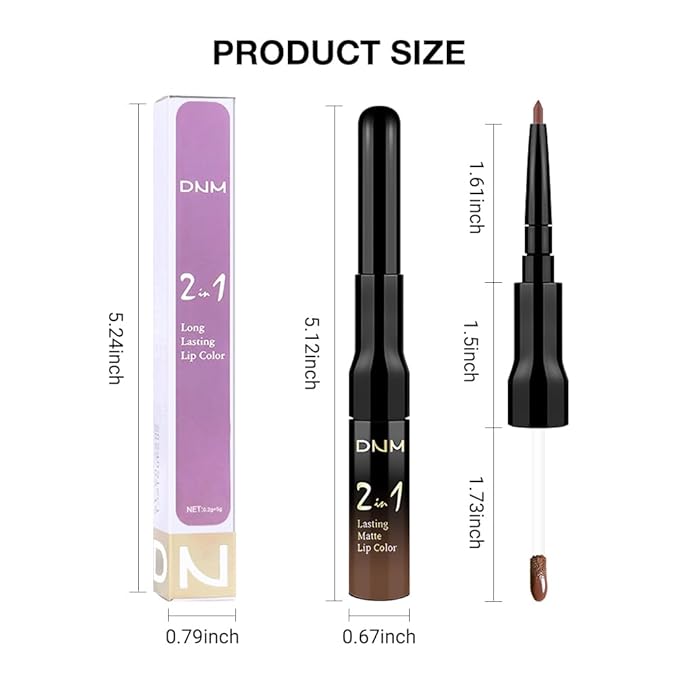 evpct 1Pcs Nude Brown Matte Lip Liner and Liquid Lipstick Stain Makeup Set for women, Brown Long Lasting Smudge Proof Lipstick labiales matte mate larga duracion listip 24 hours originales, 25#