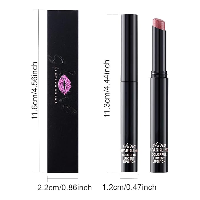 Brown Metallic Lipstick for Women,Lightweight Comfortable Non-Drying Shimmer Frosted Lipstick,Glitter Lip Gloss Stain Long Lasting Waterproof Smudge Proof 24 Hour Full Coverage Lip Makeup,Vegan