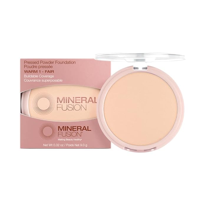 Mineral Fusion Pressed Powder Foundation, Warm 1-0.32oz ea (Pack of 2)