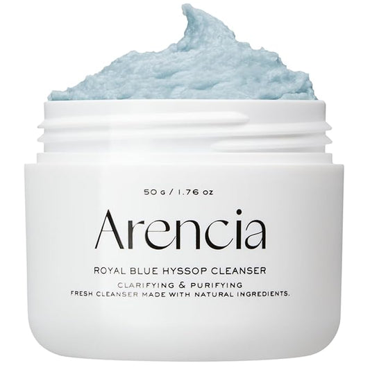 ARENCIA Hyssop Brightening & Deep-Cleansing Face Scrub & Exfoliator - All Skin Types, For Sebaceous Filaments & Blackheads (1.76oz)