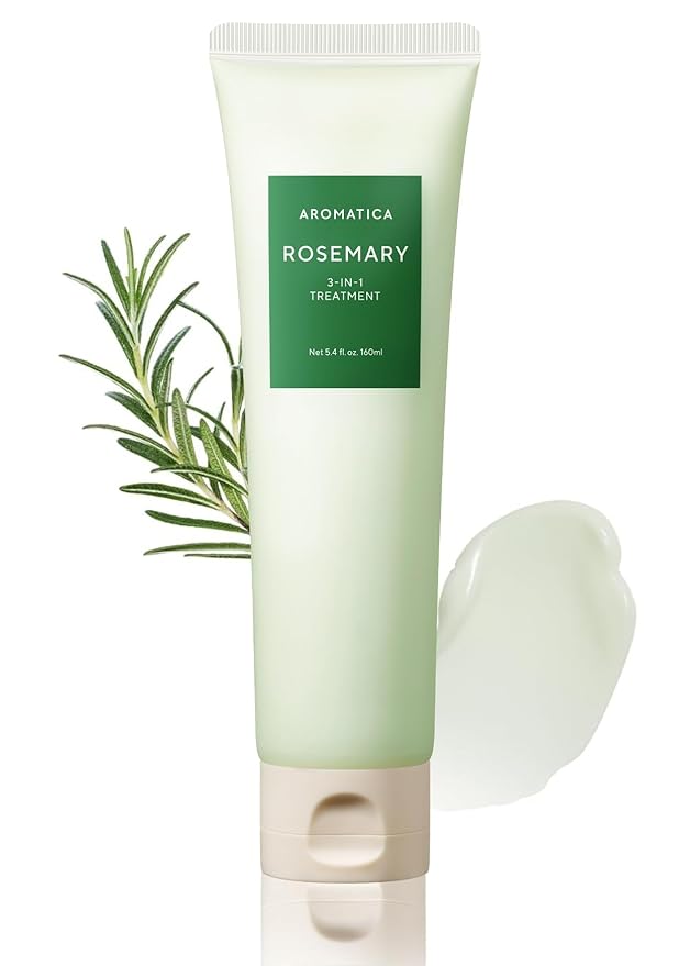 AROMATICA Rosemary 3-in-1 Hair Treatment – Nourishing & Moisturizing Hair Mask with Rosemary & Betaine, Cream Adds Shine & Softness, Deep Conditioner for Dry & Damaged Hair, Korean Hair Care 5.4 fl.oz