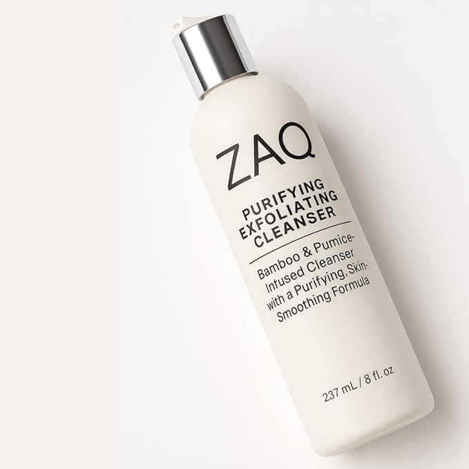 ZAQ Purifying Exfoliating Cleanser, Bamboo & Pumice Infused Face Wash, 8 fl oz - Made In USA