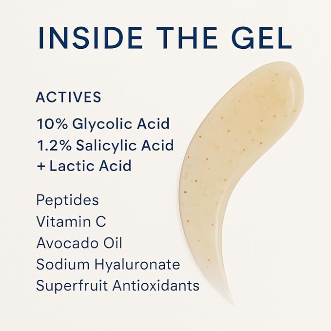 NAELI AHA/BHA Exfoliating Face Wash - 10% Glycolic Acid & Salicylic Acid Cleanser, Anti Aging Acne & Wrinkle Reducing Facial Exfoliant, Pore Minimizer & Brightening Gel, 6 oz