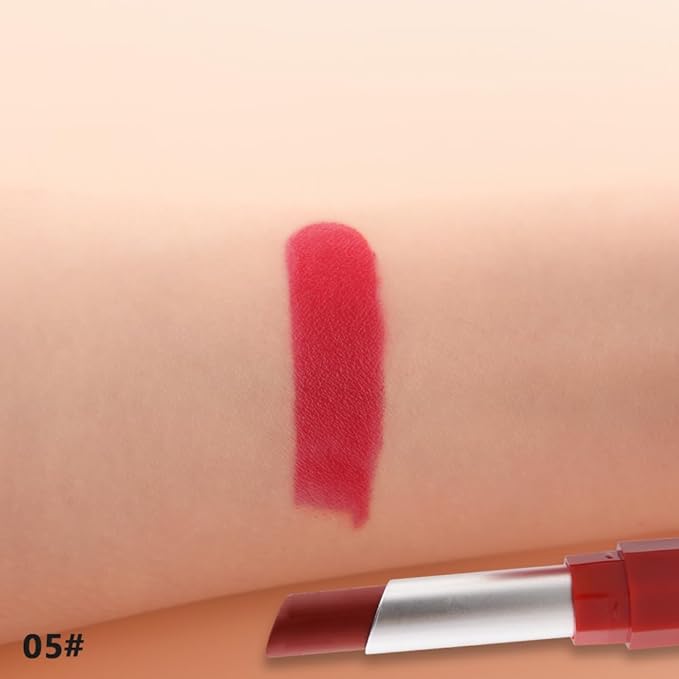 Ruby Red Matte Creamy Lipstick for Women, Longwear Lips Gloss Face Paint Stick, Lip Stick Stain Long Lasting Waterproof Effortless Application Full Coverage Velvet Gloss for Party Halloween Makeup 05