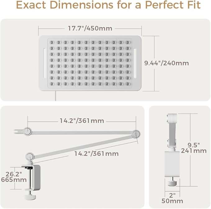 Red Light Therapy for Face, 96 LEDs Curved Silicone Infrared Light Therapy with Clip-on Stand & Belt, Multifunction 660nm 850nm Red Infrared Light Therapy for Face, Body, Skin Health, Pain Relief.