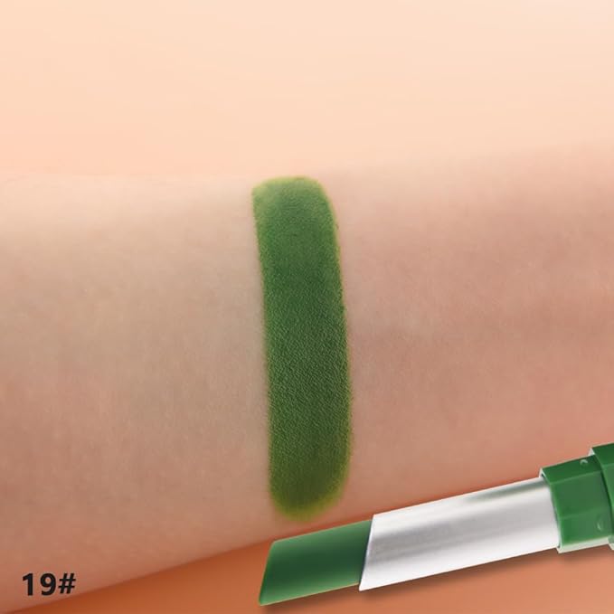 Forest Green Matte Creamy Lipstick for Women, Longwear Lip Gloss Face Paint Stick, Lip Stick Stain Long Lasting Waterproof Easy Application Full Coverage Velvet Gloss for Party Halloween Makeup 19