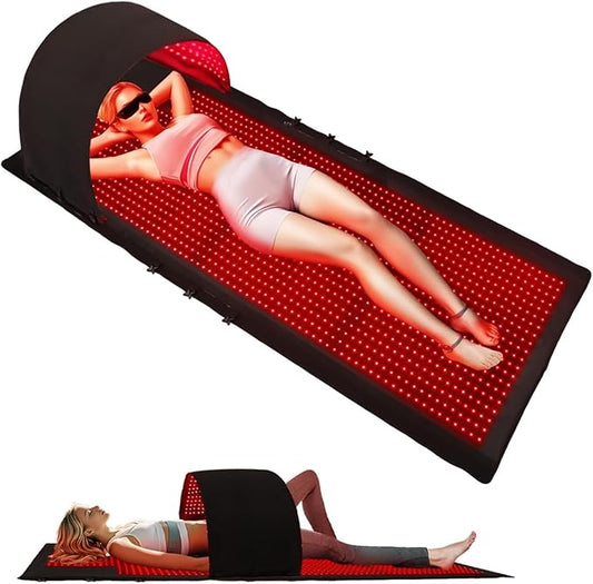 2025 Upgraded 4 Modes Compact Chamber of Red Light Therapy for Full Body Pain Relief,74"x33"+49.6"x15.6"with1655 Dual-Wave(660nm&850nm) LEDs,Multi-Mode Customization,Premium Leather 74"x 33" Black