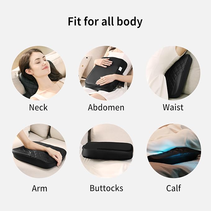 Shiatsu Back Massager with Heat, Rolling Up and Down 4D Kneading Massage, Electric Massager for Pain Relief Deep Tissue, Lumbar Lower Back Massager, Gifts for Women Men Mom Dad