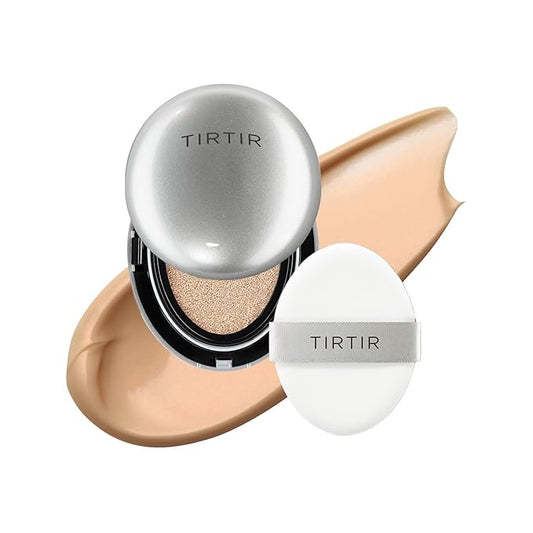 [*Mini Size*] TIRTIR Aura Glow Silver Cushion | Korean Cushion Foundation, (#27C Cool Beige, 0.15 Fl Oz)