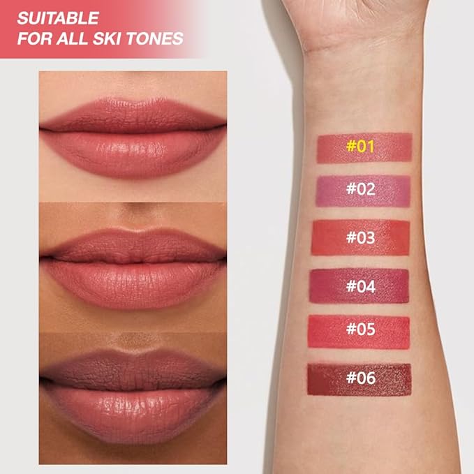 Nude Brown Matte Lipstick Crayon for Women, Long Lasting Waterproof Velvet Lip Liner Pencil, High Pigment Creamy Lipstick, Longwear Non-Drying Lip Makeup Cruelty-free 24 Hours Original, 01#