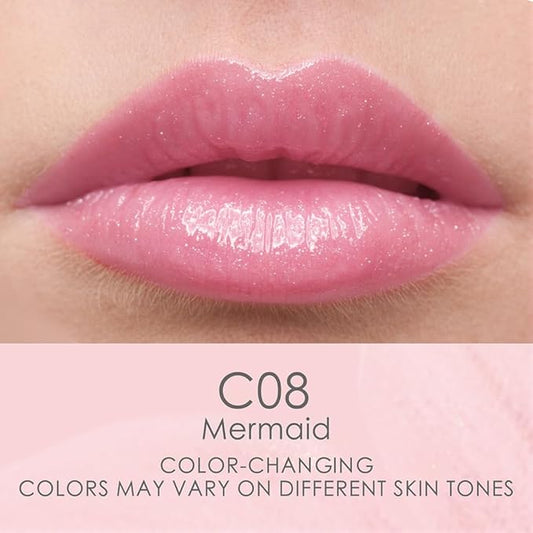 CATKIN Lip Balm Tinted Color Changing Lipstick Ultra Hydrating Lip Moistrurizer Lip Care with Vitamin E Nourishing For Cracked & Dry Lips 0.12 oz C08 Mermaid