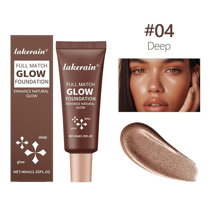 Natural Glow Illuminator Glotion - Glowing, Moisturizing, Lightweight Base, Multi-Purpose - Hydrating & Illuminating Makeup Highlighter for Radiant, Sun-Kissed Look (#4 Deep, 1.35 Fl Oz (Pack of 1))