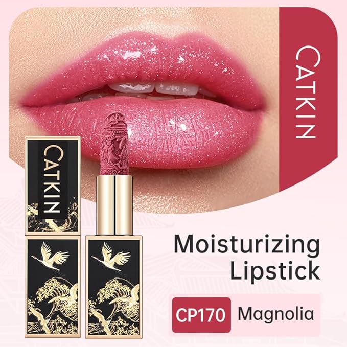 Catkin Lipstick Gift Set for Women, Full Coverage Shimmer Glow Finish, Long Lasting Weightless with Hydrating Creamy Texture 0.13 oz x 3pcs