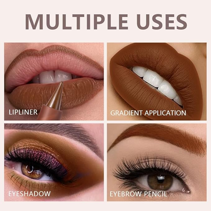 AMY'S DIARY Mocha Matte Crayon Lipstick Lip Makeup, Precision Tip Matte Lip Crayon, Longwear Up To 24Hrs, Lead The Way,Smudge Waterproof for Women Smudge Waterproof for Women (6#, 1 pc)