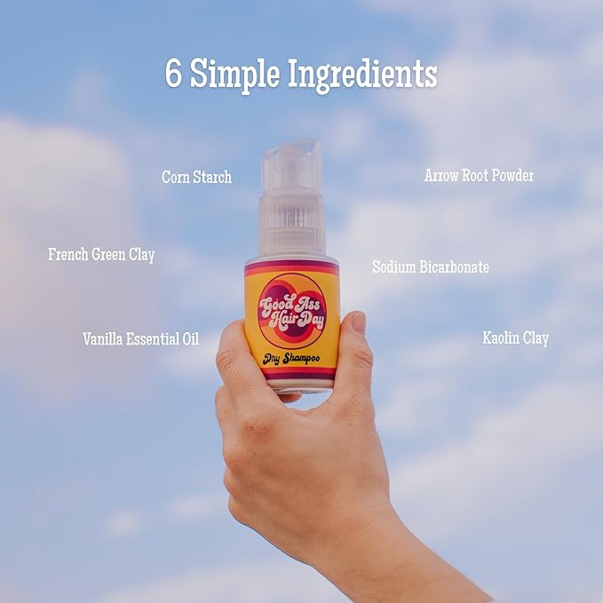 Good A- Hair Day Dry Shampoo Powder – Non-Aerosol, Talc-Free, All-Natural, Vanilla Scent – Absorbs Oil, Refreshes Hair Between Washes, Handmade in USA