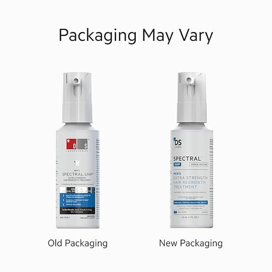 DS Labs Spectral.UHP 5% Minoxidil Hair Density Serum for Men - Extra Strength Topical Formula for Thicker-Looking Hair, Targets Thinning at the Crown Area, With Nanosome Technology, 60mL