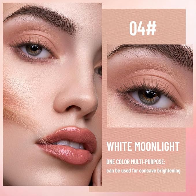 Pearlescent mini Eyeshadow Highly Pigmented Blend Matte & Shimmer EyeShadow,Cream Moisturizing Waterproof&Long Lasting Eye Makeup Natural Luminous Makeup Look (B04, 1 Count (Pack of 1))