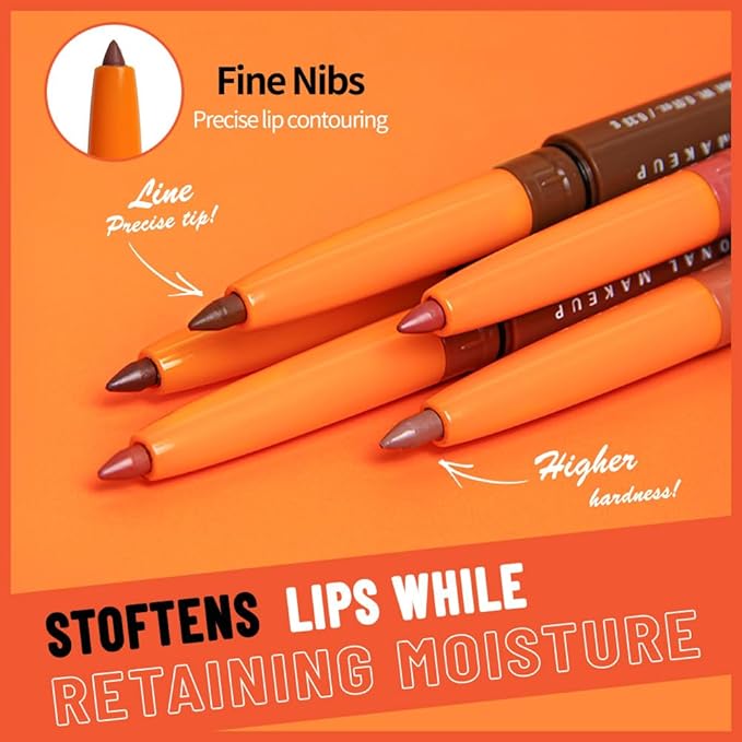 Retractable Lip Liner Pencil for Shaping & Sculpting Lips,Creamy Matte Gel Crayon Lip Liner Pencil delineador de labios,Long Lasting Waterproof Lipstick LipLiner (12#, 1 Count (Pack of 1))