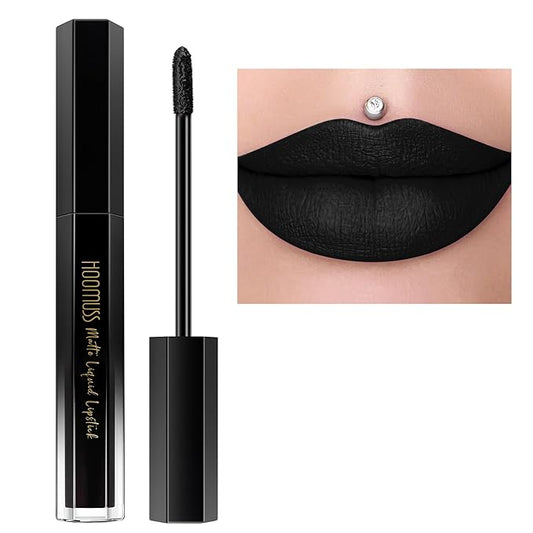 Black Lipstick Long Lasting, Matte Liquid Lipsticks for Women Non Transfer Smudgeproof Smooth and Easy to Appy Cruelty Free Lip Color, M14 Black Swan