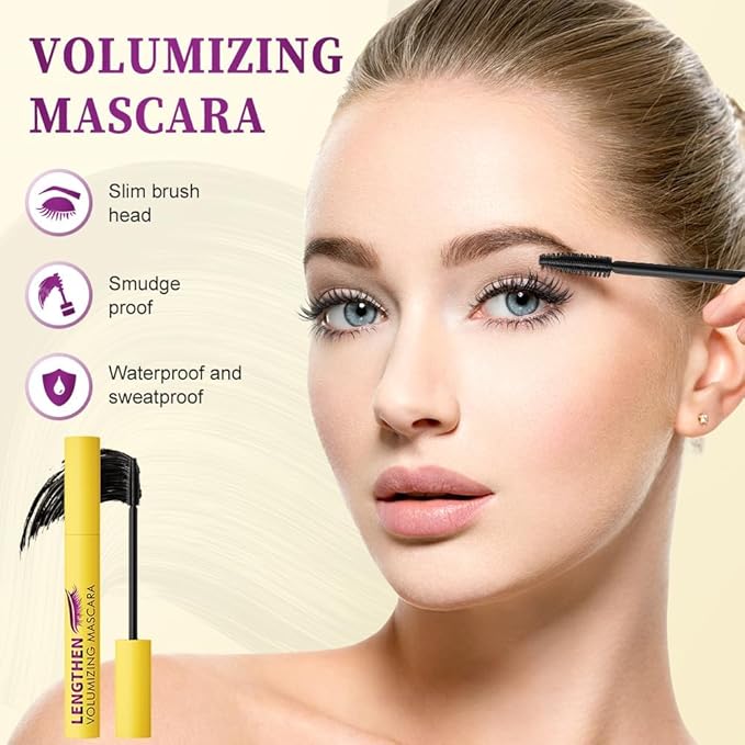 Bubble Mascara, 2026 Upgrade Volumizing Mascara, Waterproof Brown Mascaras for Sensitive Eyes, Clump-Free Lash Enhancer for Daily Use, Long Lash Mascaras for Women (1pcs-black)