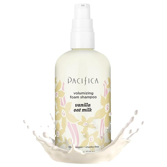 Pacifica Vanilla Oat Milk Volumizing Foam Shampoo – Weightless Foaming Shampoo for Fine or Flat Hair, Adds Volume & Body, Hydrating Oat Milk, Sulfate-Free, Vegan