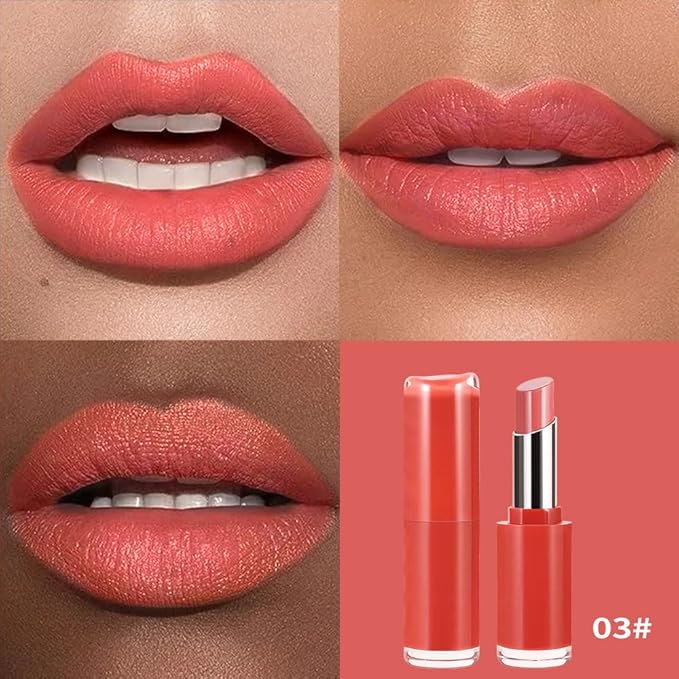 Matte Creamy Lipstick for Women, Long Lasting Waterproof Velvet Lipstick, Lip Stick Crayon Buildable Blendable Creamy Color, Moisturizing Longwear Lip Makeup 03#