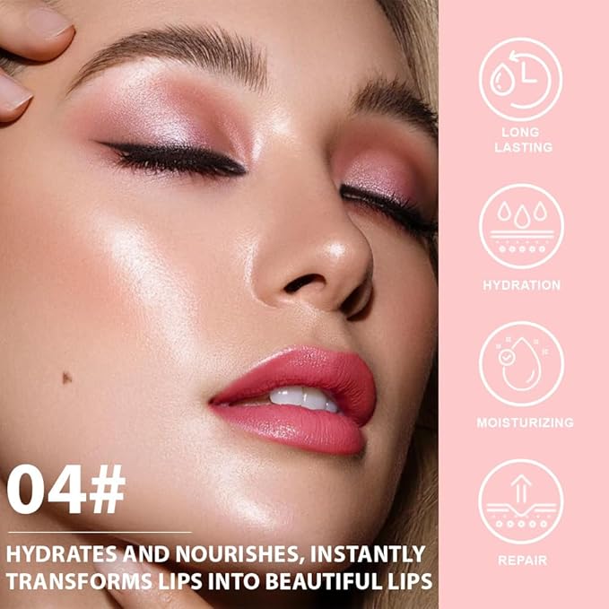 BINGBRUSH Color Changing Lipstick Set, PH Mood Peach Lip Balm and Gloss, Long Lasting Tinted Lip Stain (04# Mint Crush, 1 Count (Pack of 1))