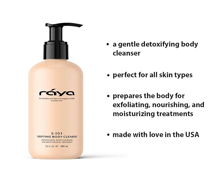 Raya Purifying Body Cleanser 16 oz (S-101) | Gentle Body Wash | Softens and Nourishes | Can Be Used as a Conditioning Hair and Scalp Shampoo | Great for All Skin