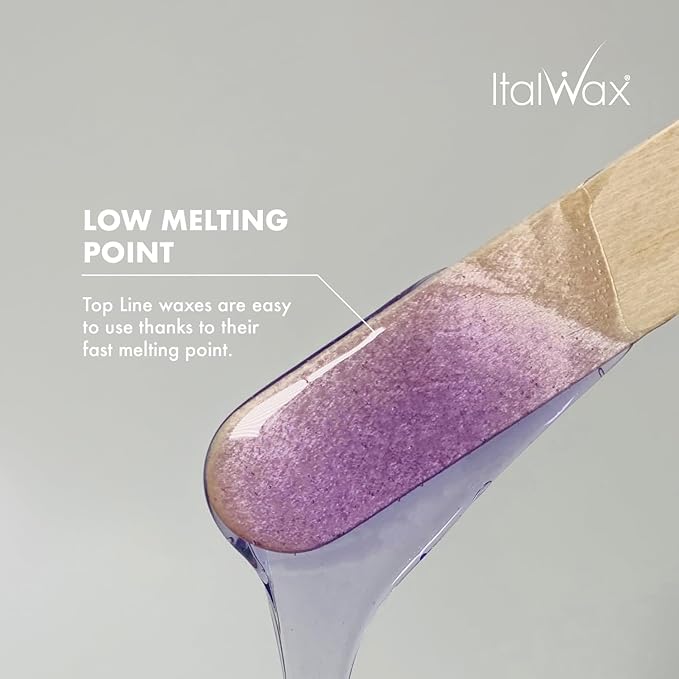 Italwax Top Line Orchid Jelly Wax 1.65lb (750g) – Transparent Fast-Setting Violet Gel with Strong Grip and floral fragrance, Ideal for Bikini & Underarms, Elastic and Easy to Control – Made in Italy