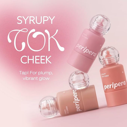 PERIPERA SYRUPY TOK CHEEK 5 Colors, Liquid Blush, Dewy Finish and Hydrates All day, Soft Velvet Texture Face Cheek Tint (06 NUTTY MILKTEA, One Size)