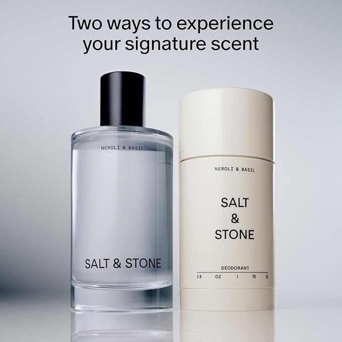 Salt & Stone Signature Scent Duo Set | 48 Hour Aluminum-Free Deodorant & Hydrating Body Mist | Skincare-Infused Deodorant & Body Spray | Neroli & Basil