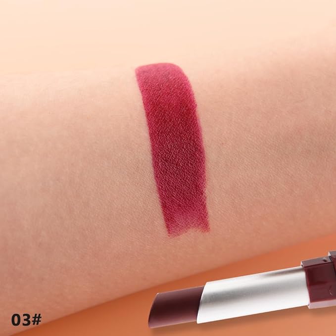 Wine Red Matte Creamy Lipstick for Women, Longwear Lips Gloss Face Paint Stick, Lip Stick Stain Long Lasting Waterproof Effortless Application Full Coverage Velvet Gloss for Party Halloween Makeup 03#