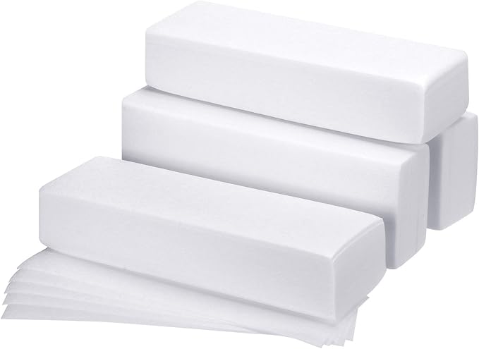 400 Non-Woven Waxing Strips for Facial, Body, and Bikini Hair Removal (White)