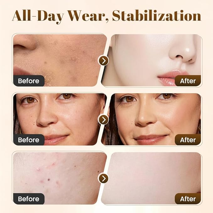 Drkicsy Mushroom Head Air Cushion CC Cream, Cushion Foundation Concealer for Older Women, Full Coverage BB Cream Foundation Skin Tone Corrector Makeup (Ivory White)