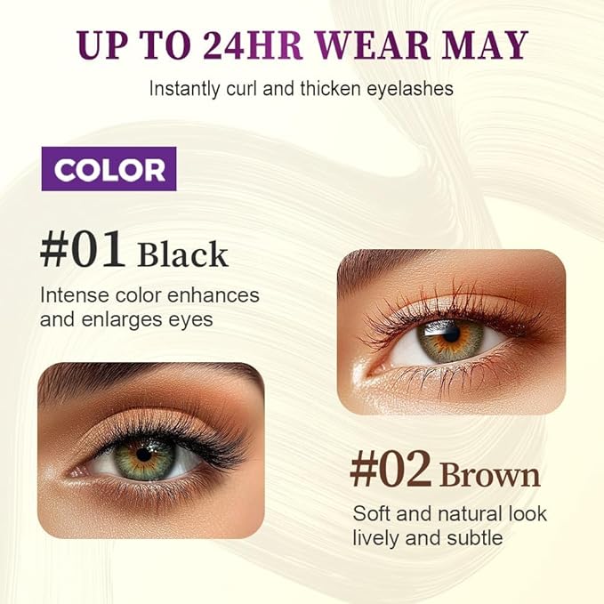 Bubble Mascara, 2026 Upgrade Volumizing Mascara, Waterproof Brown Mascaras for Sensitive Eyes, Clump-Free Lash Enhancer for Daily Use, Long Lash Mascaras for Women (1pcs-black)