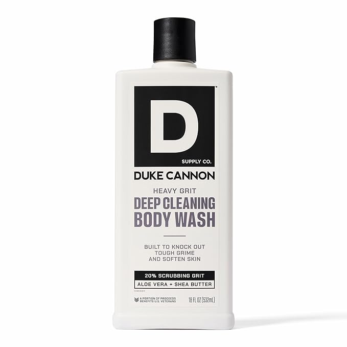 Duke Cannon Heavy Grit Body Wash - Deep Cleaning, 18oz | Industrial Strength Formula for Men, Refreshing Scent, Tough on Dirt & Sweat, Clean Skin & Invigorating Cleanse
