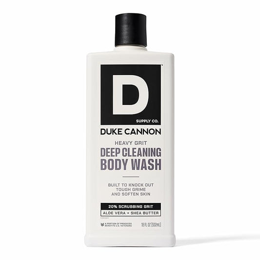 Duke Cannon Heavy Grit Body Wash - Deep Cleaning, 18oz | Industrial Strength Formula for Men, Refreshing Scent, Tough on Dirt & Sweat, Clean Skin & Invigorating Cleanse