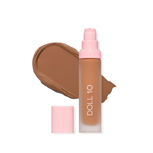 T.C.E. Super Coverage Serum Full Coverage Foundation Makeup for Mature Skin – Hydrating Formula w/Peptides – Full Coverage Makeup – Clean, Vegan, Cruelty-Free - 60 Day Supply - (Deep)