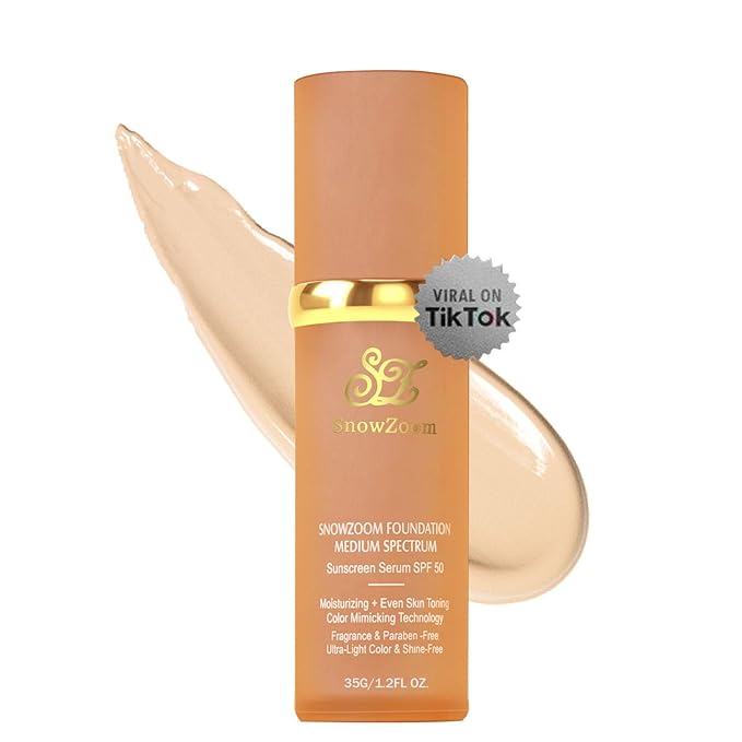 Medium/Light Spectrum-Color Changing Foundation 4 in 1 -with SPF 50+,Hydrating Longwearing & Waterproof，Makeup Care (light spectrum - suitable for people with fair skin, 1.2oz)
