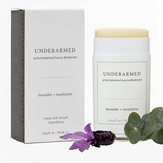Underarmed Lavender + Eucalyptus Aluminum-Free Deodorant, Coconut + Essential Oils, Baking Soda, Raw Honey & Mineral Salt | Non-GMO Vegan Formula For Women & Men