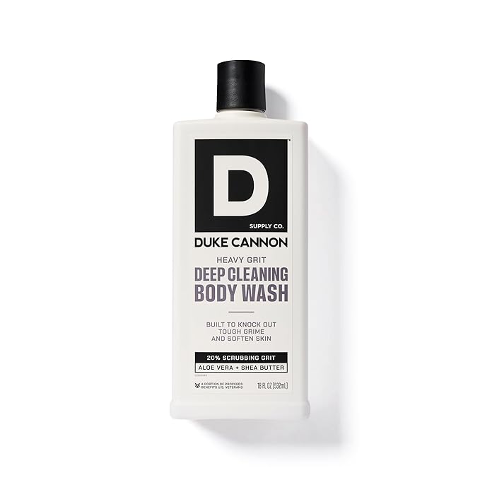 Duke Cannon Heavy Grit Body Wash - Deep Cleaning, 18oz | Industrial Strength Formula for Men, Refreshing Scent, Tough on Dirt & Sweat, Clean Skin & Invigorating Cleanse